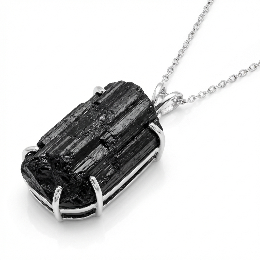 Raw Black Tourmaline Pendant Gemstone Online